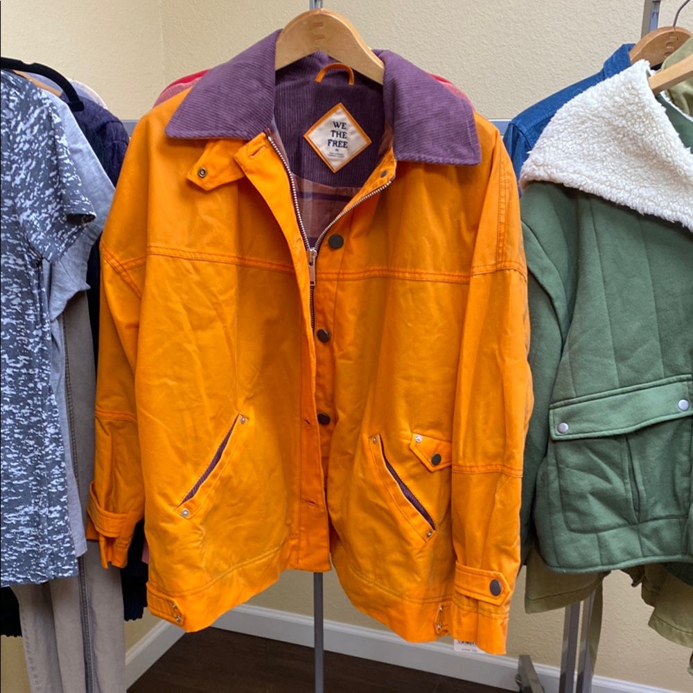 We The Free Orange Jacket with Purple Collar
